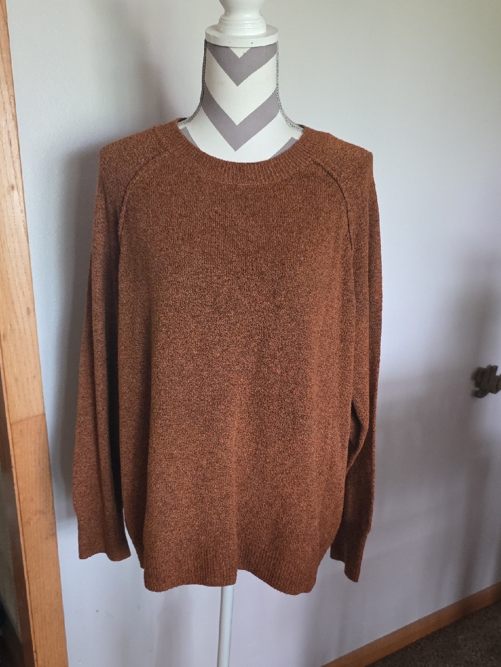 Women's Cozy Crewneck Sweater - Brunt Orange XL
